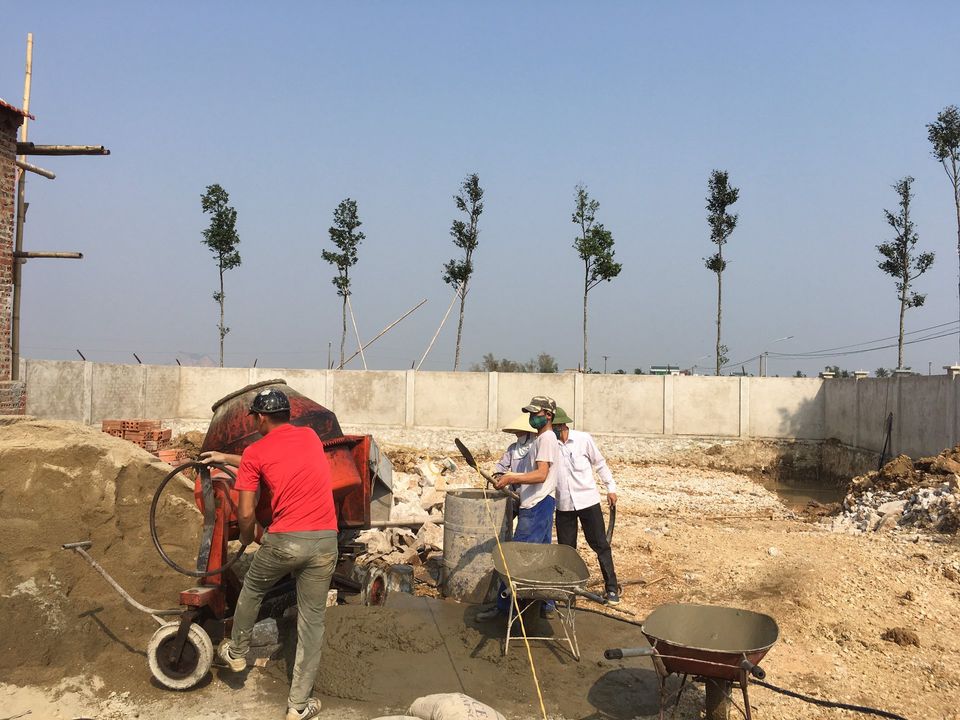 ADF thực hiện công đoạn giằng móng cho công trình biệt thự tân cổ điển anh Phương - Thanh Hóa
